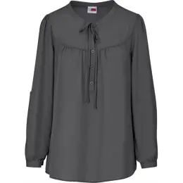 Ladies Long Sleeve Candice Blouse Grey Front